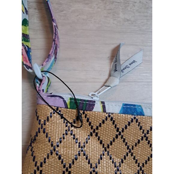 Vera Bradley Beach Marian Floral Whale Crossbody Bag Purse Raffia/Straw Boho - Picture 3 of 8